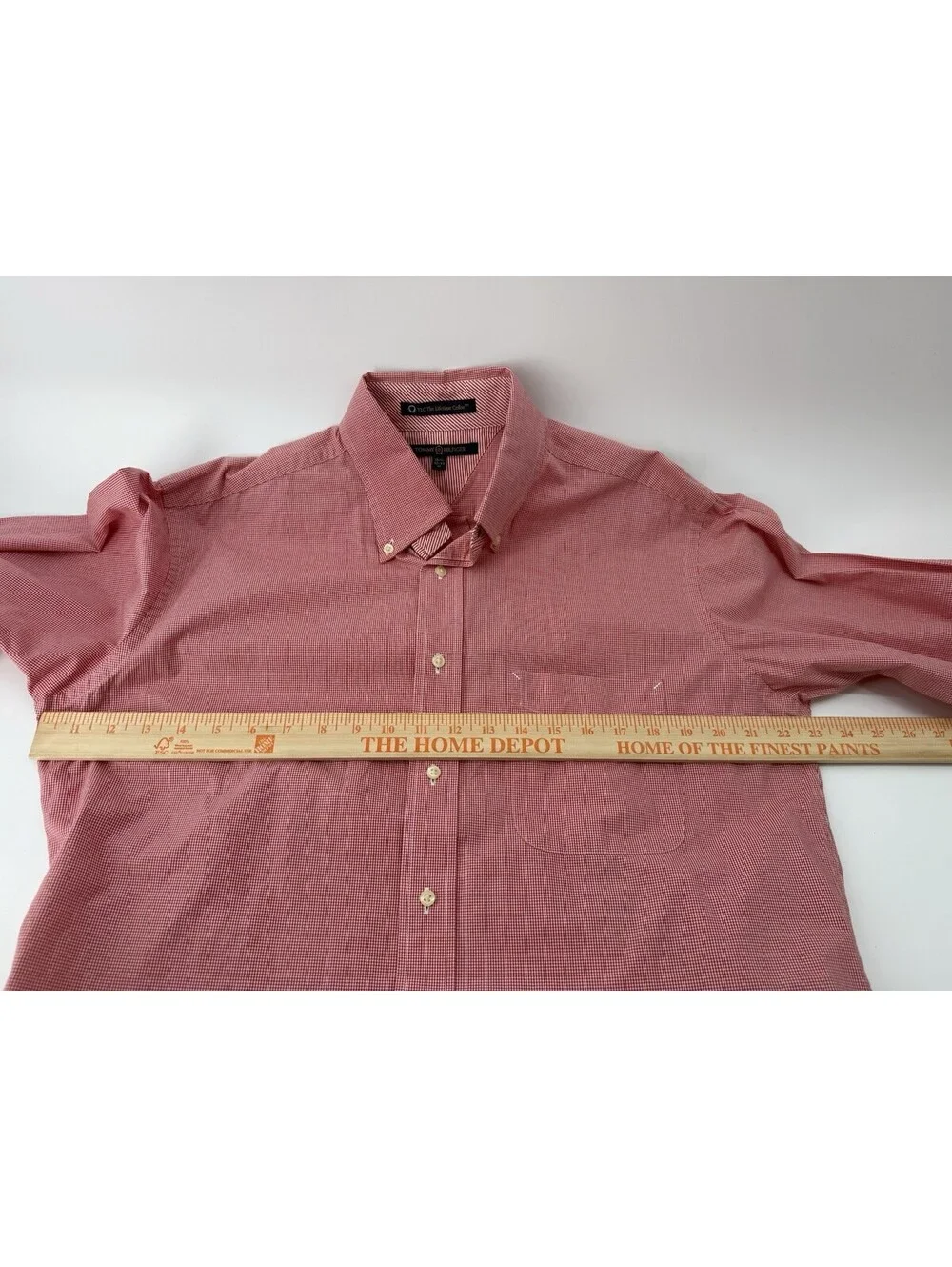 Tommy Hilfiger Check Gingham Red Cotton Long Sleeve Shirt 15.5 32-34 M  (2557)